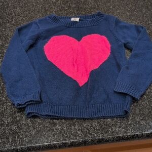 Carter's Blue Sweater with Vibrant Pink Heart